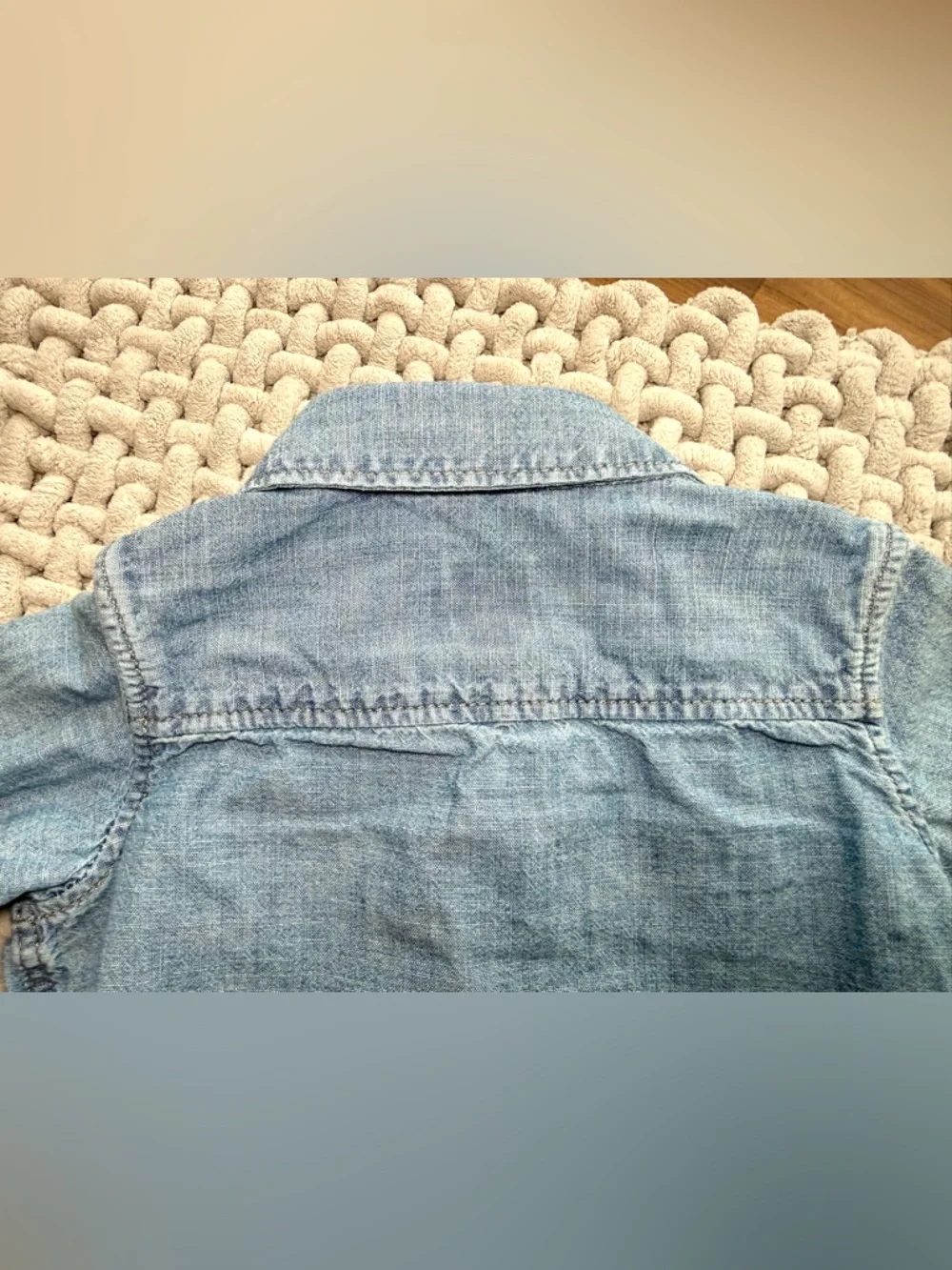 Gap Baby | Chambray Collared Shirt in Washed Medium Blue | 12-18 Months